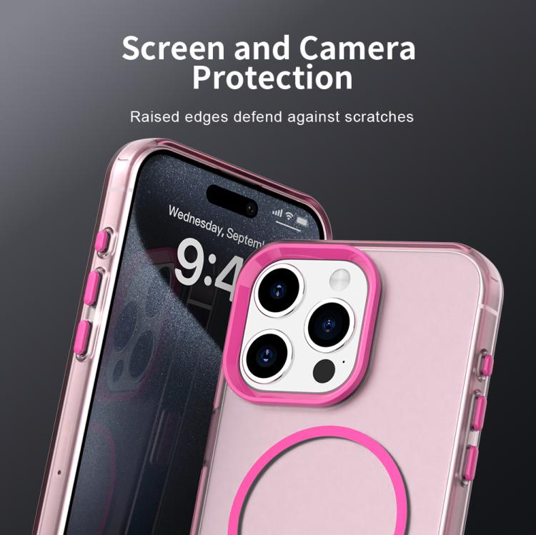 For iPhone 15 Pro Max Candy Fine Circle Magsafe PC Hybrid TPU Phone Case