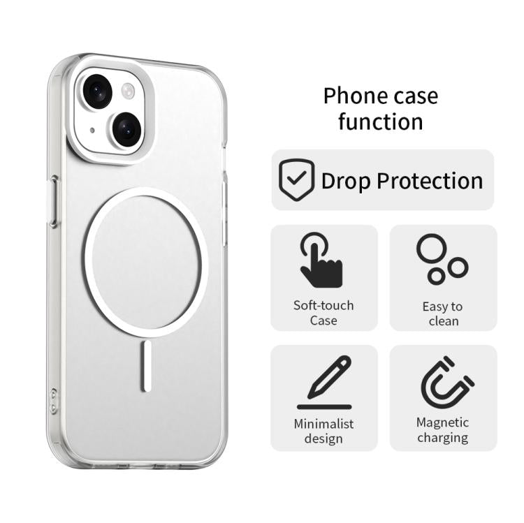 For iPhone 15 Plus Candy Fine Circle Magsafe PC Hybrid TPU Phone Case