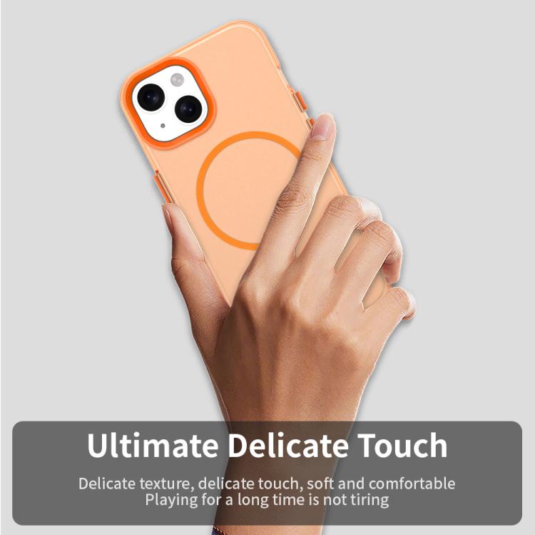 For iPhone 15 Plus Candy Fine Circle Magsafe PC Hybrid TPU Phone Case