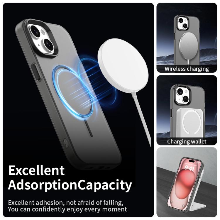 For iPhone 15 Plus Candy Fine Circle Magsafe PC Hybrid TPU Phone Case