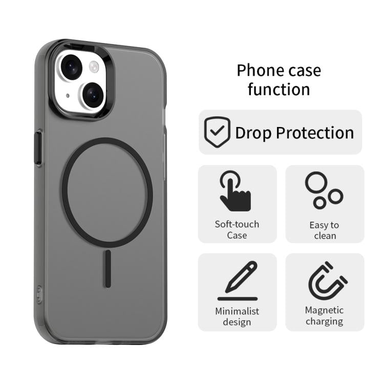For iPhone 15 Plus Candy Fine Circle Magsafe PC Hybrid TPU Phone Case