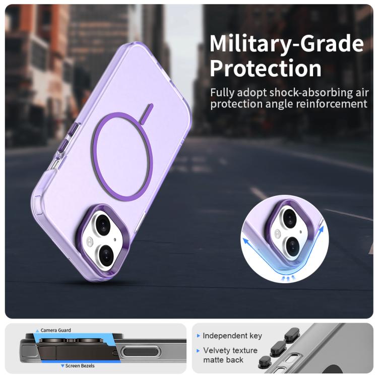 For iPhone 15 Plus Candy Fine Circle Magsafe PC Hybrid TPU Phone Case