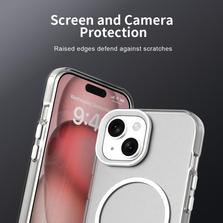 For iPhone 15 Candy Fine Circle Magsafe PC Hybrid TPU Phone Case
