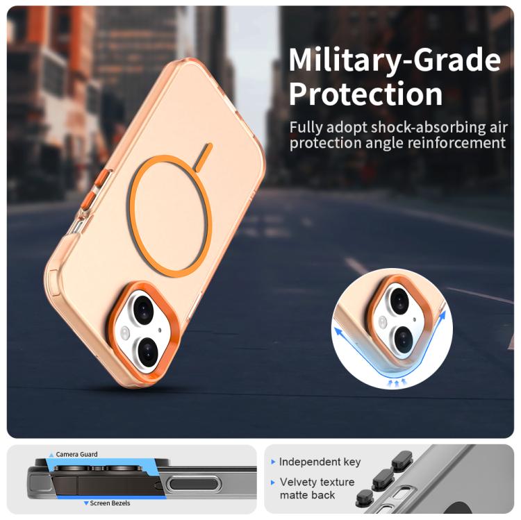 For iPhone 15 Candy Fine Circle Magsafe PC Hybrid TPU Phone Case