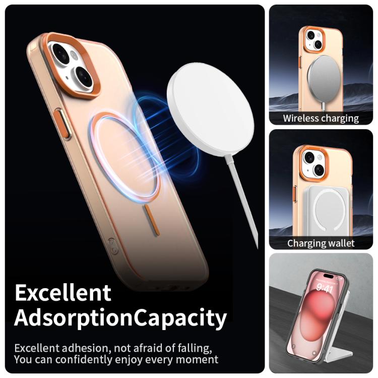 For iPhone 15 Candy Fine Circle Magsafe PC Hybrid TPU Phone Case