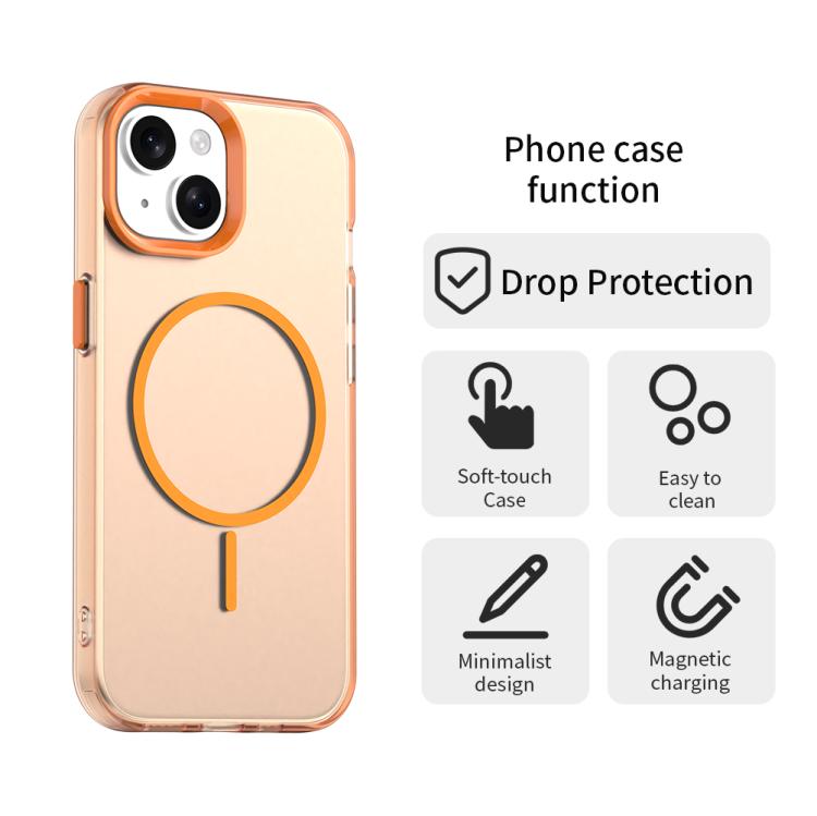 For iPhone 15 Candy Fine Circle Magsafe PC Hybrid TPU Phone Case