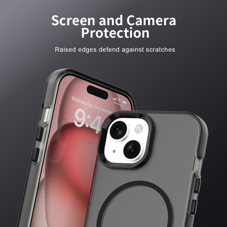 For iPhone 15 Candy Fine Circle Magsafe PC Hybrid TPU Phone Case