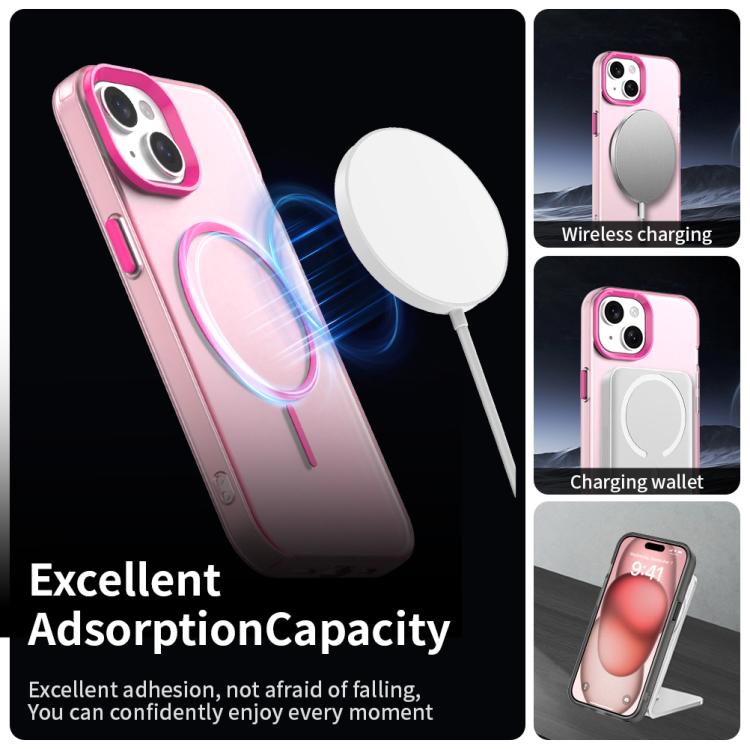 For iPhone 15 Candy Fine Circle Magsafe PC Hybrid TPU Phone Case