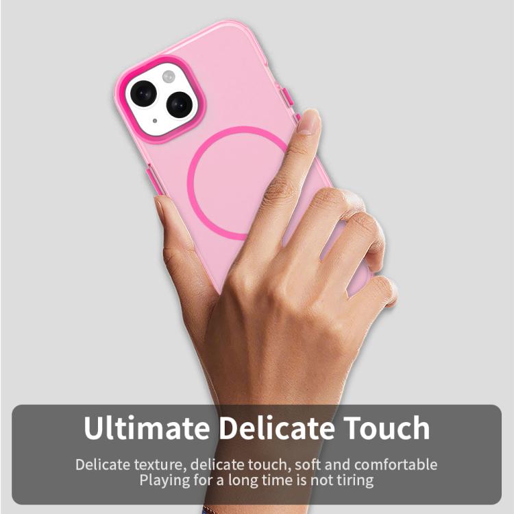 For iPhone 15 Candy Fine Circle Magsafe PC Hybrid TPU Phone Case