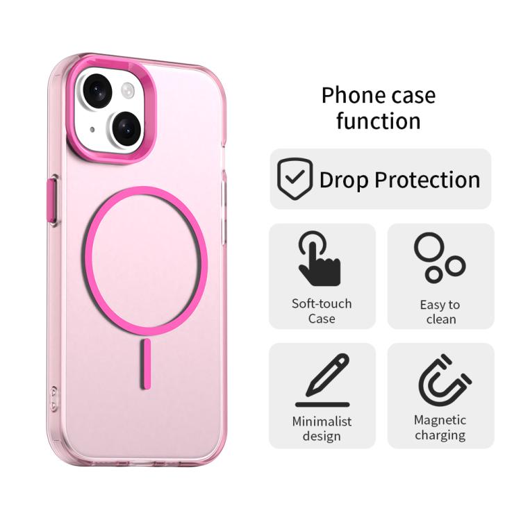 For iPhone 15 Candy Fine Circle Magsafe PC Hybrid TPU Phone Case
