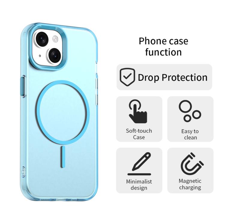 For iPhone 15 Candy Fine Circle Magsafe PC Hybrid TPU Phone Case