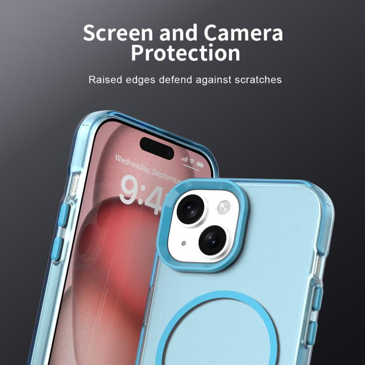 For iPhone 15 Candy Fine Circle Magsafe PC Hybrid TPU Phone Case