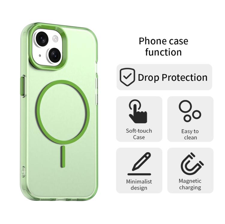 For iPhone 15 Candy Fine Circle Magsafe PC Hybrid TPU Phone Case