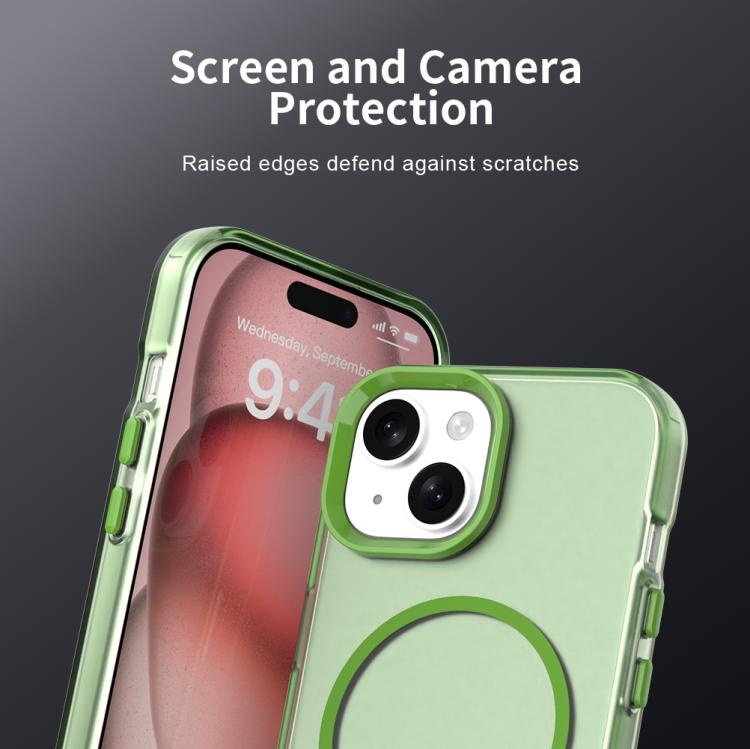 For iPhone 15 Candy Fine Circle Magsafe PC Hybrid TPU Phone Case