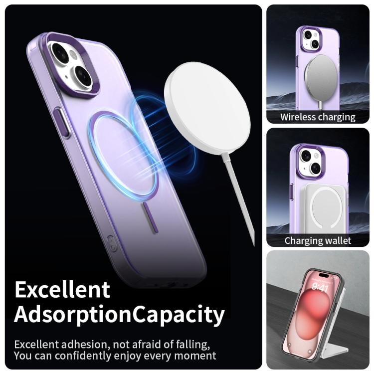 For iPhone 15 Candy Fine Circle Magsafe PC Hybrid TPU Phone Case