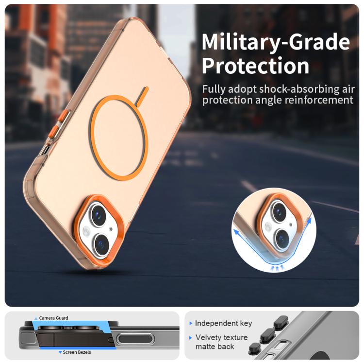 For iPhone 14 Plus Candy Fine Circle Magsafe PC Hybrid TPU Phone Case