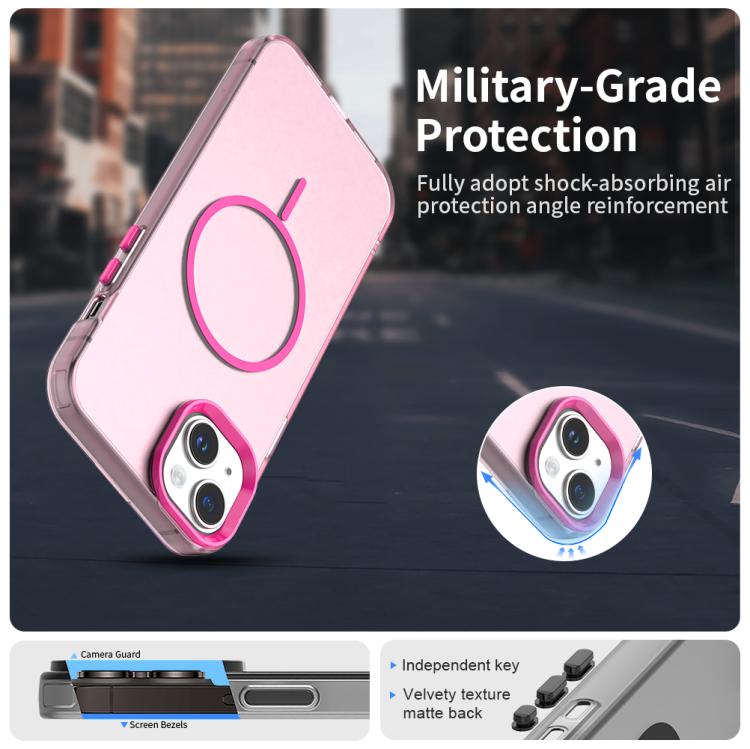 For iPhone 14 Plus Candy Fine Circle Magsafe PC Hybrid TPU Phone Case