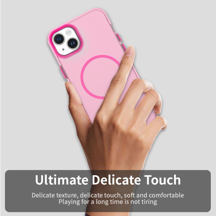 For iPhone 14 Plus Candy Fine Circle Magsafe PC Hybrid TPU Phone Case