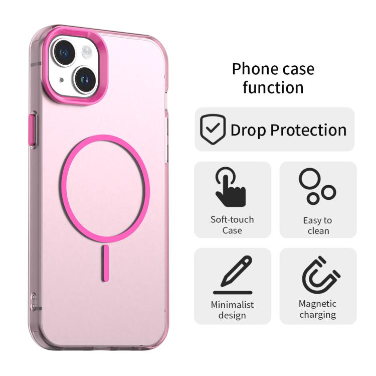 For iPhone 14 Plus Candy Fine Circle Magsafe PC Hybrid TPU Phone Case