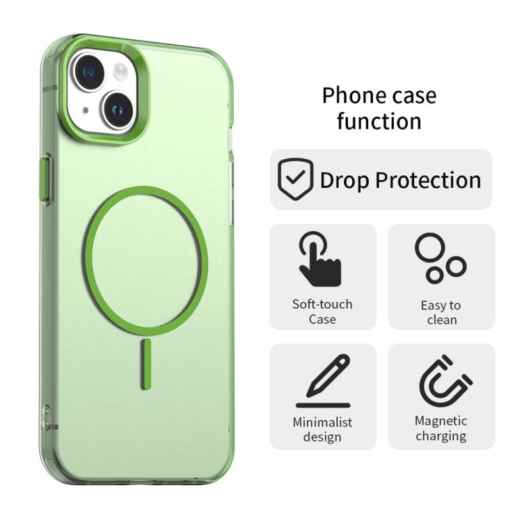 For iPhone 14 Plus Candy Fine Circle Magsafe PC Hybrid TPU Phone Case