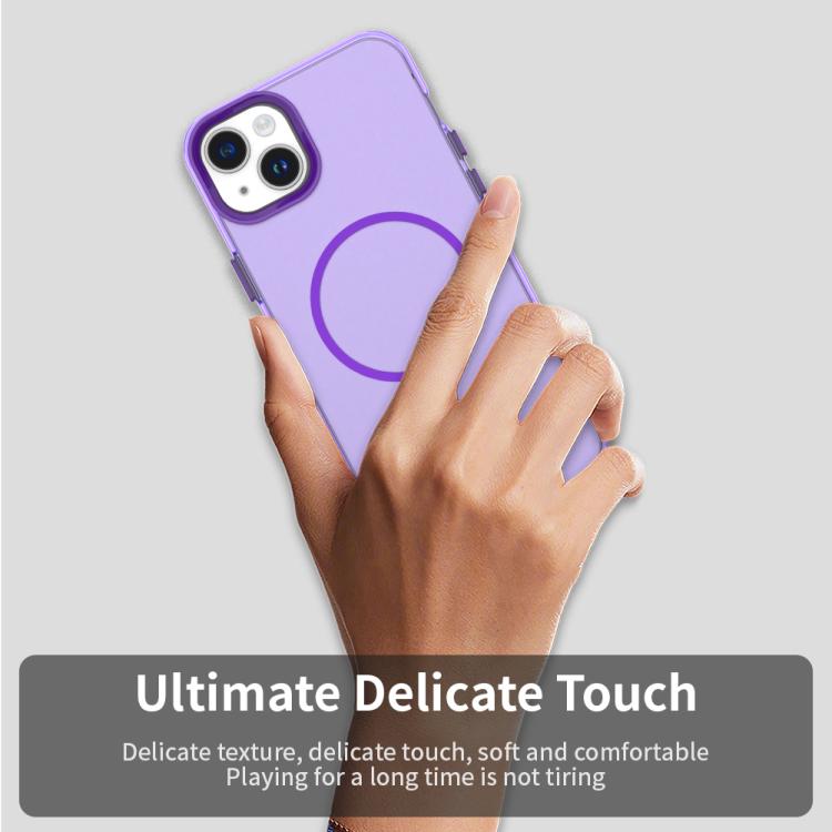 For iPhone 14 Plus Candy Fine Circle Magsafe PC Hybrid TPU Phone Case