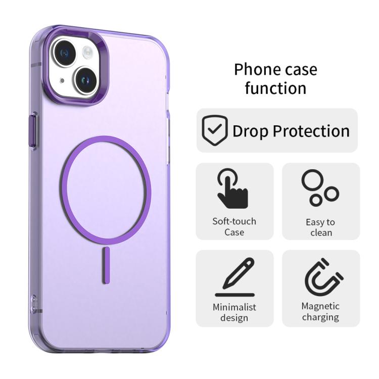 For iPhone 14 Plus Candy Fine Circle Magsafe PC Hybrid TPU Phone Case