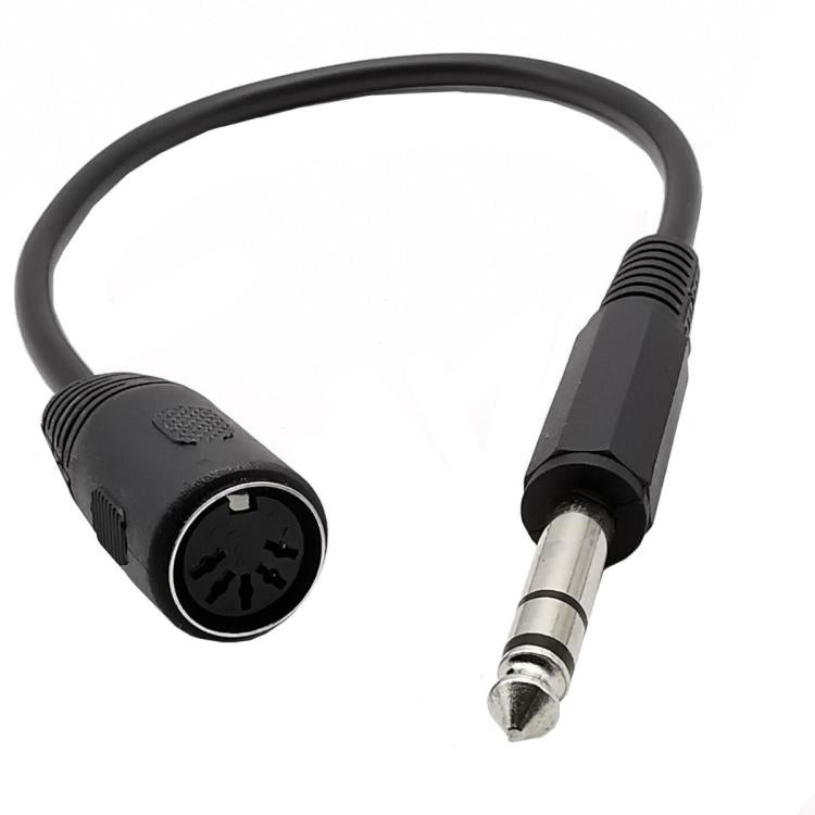 6.35mm Audio Plug to MIDI 5 Pin Audio Adapter Cable, Length: 0.3m - Black
