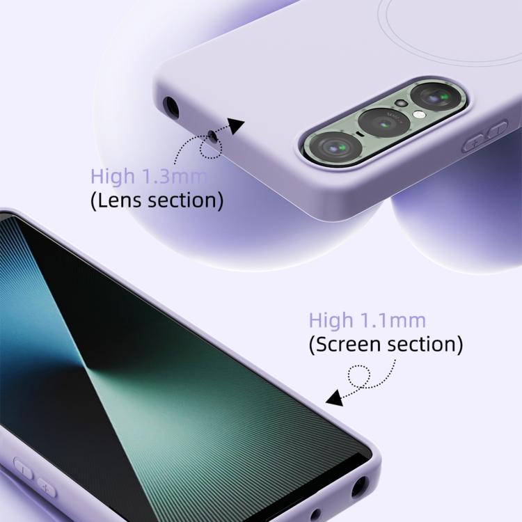 For Sony Xperia 1 V ABEEL Skin-friendly Feel Magsafe Liquid Silicone Phone Case