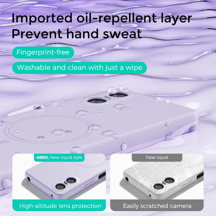 For Sony Xperia 5 V ABEEL Skin-friendly Feel Magsafe Liquid Silicone Phone Case