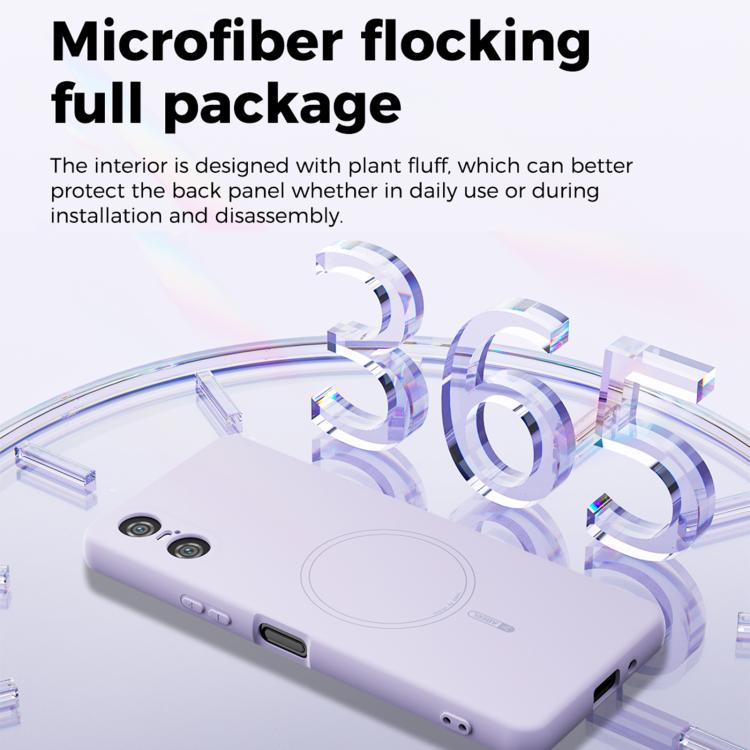 For Sony Xperia 10 V ABEEL Skin-friendly Feel Magsafe Liquid Silicone Phone Case
