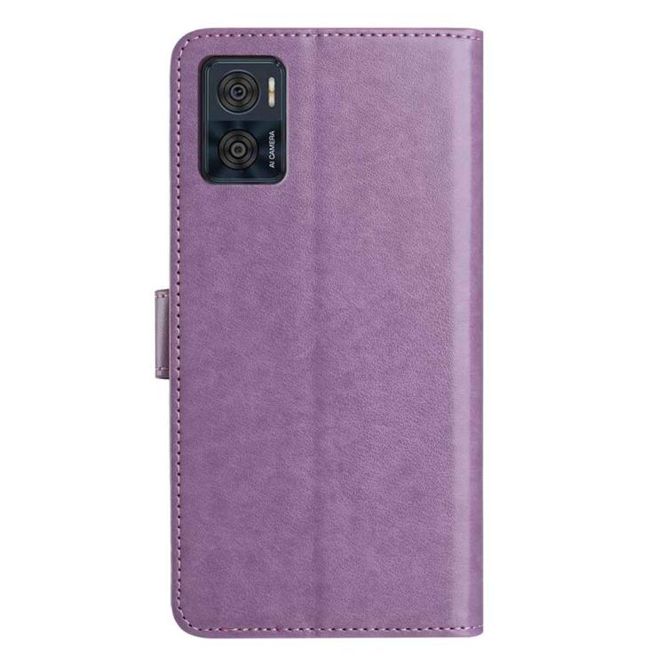 For Motorola Moto E22 Lambskin 8-card Slot Leather Phone Case