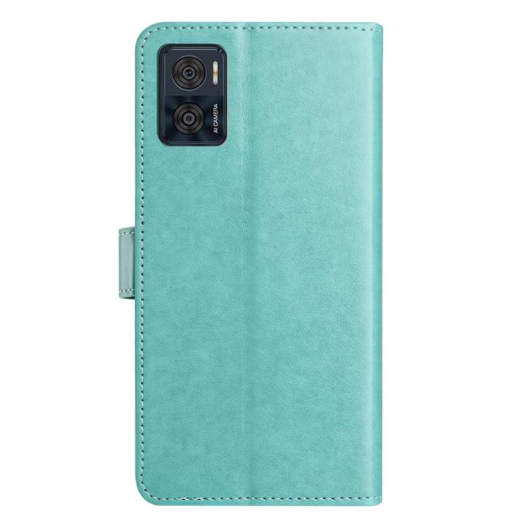 For Motorola Moto E22 Lambskin 8-card Slot Leather Phone Case
