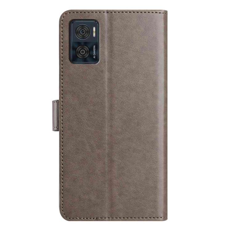 For Motorola Moto E22 Lambskin 8-card Slot Leather Phone Case