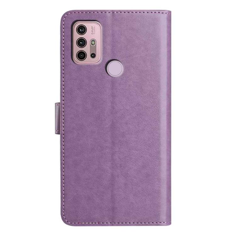 For Motorola Moto G10 / G30 / G20 Lambskin 8-card Slot Leather Phone Case