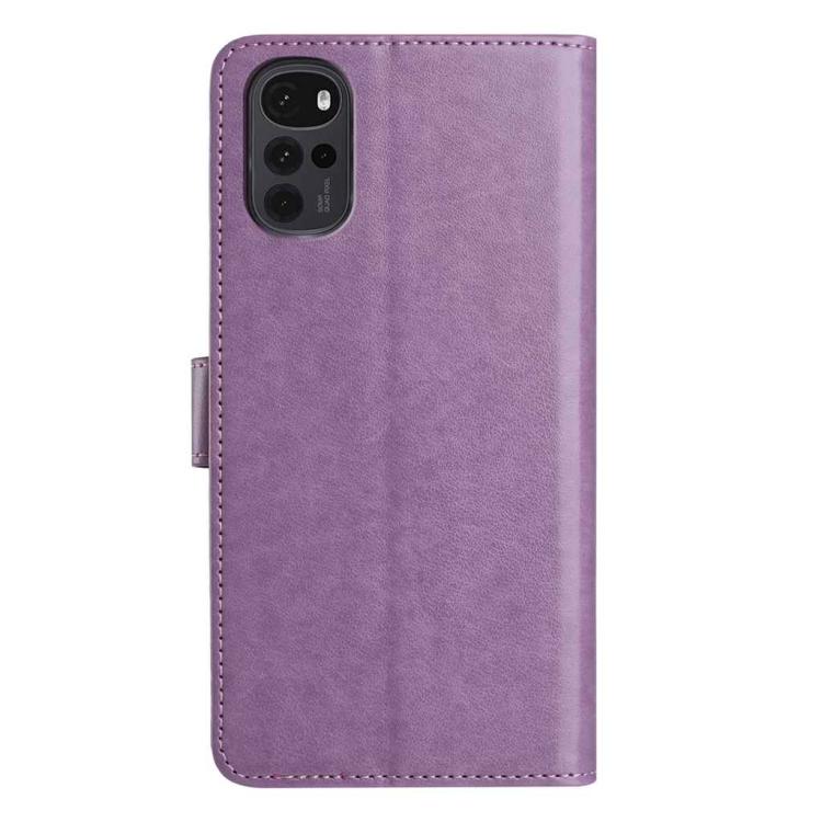 For Motorola Moto G22 Lambskin 8-card Slot Leather Phone Case