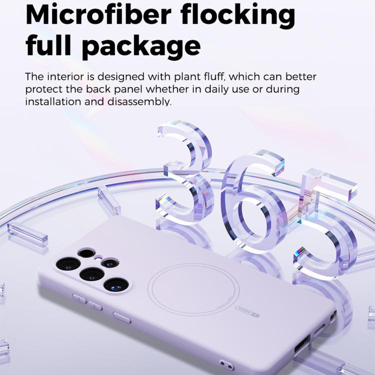 For Samsung Galaxy S25 Edge 5G ABEEL Skin-friendly Feel Magsafe Liquid Silicone Phone Case