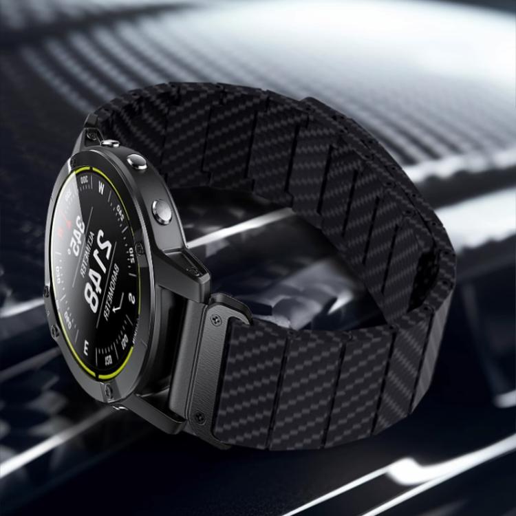 For Garmin 22mm Carbon Fiber Magnetic Loop Watch Band