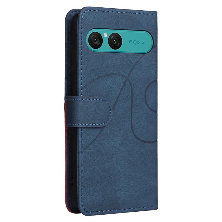 For Sony Xperia 10 VII Dual-color Splicing Flip Leather Phone Case