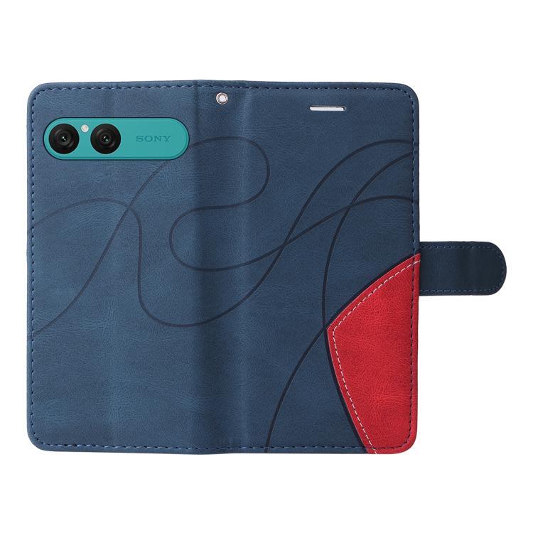 For Sony Xperia 10 VII Dual-color Splicing Flip Leather Phone Case