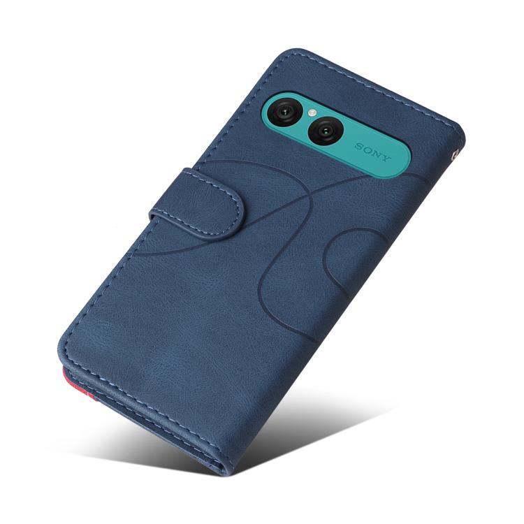 For Sony Xperia 10 VII Dual-color Splicing Flip Leather Phone Case