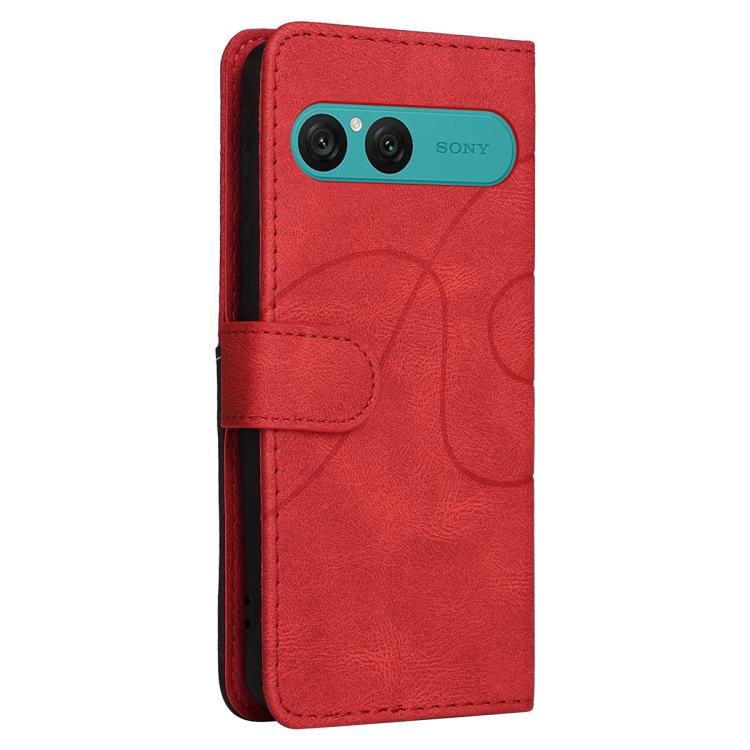 For Sony Xperia 10 VII Dual-color Splicing Flip Leather Phone Case