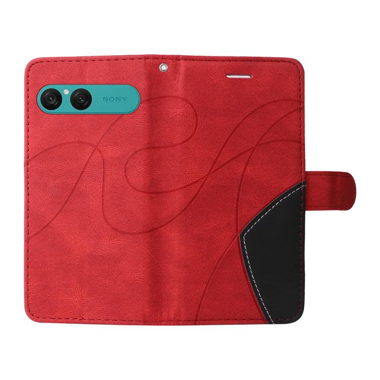 For Sony Xperia 10 VII Dual-color Splicing Flip Leather Phone Case