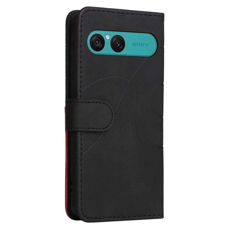 For Sony Xperia 10 VII Dual-color Splicing Flip Leather Phone Case