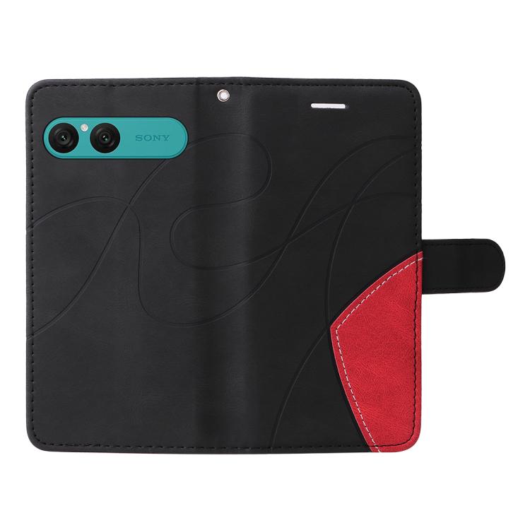 For Sony Xperia 10 VII Dual-color Splicing Flip Leather Phone Case