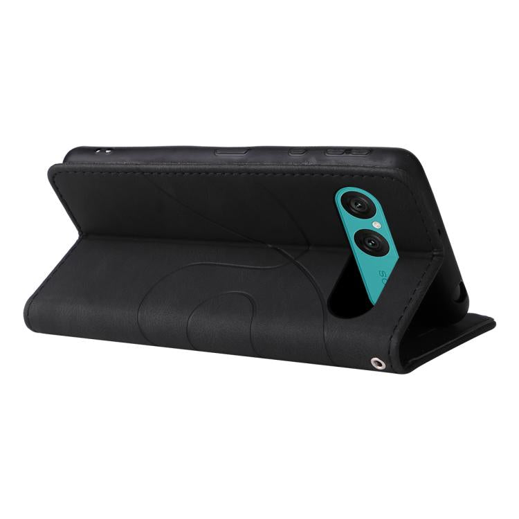 For Sony Xperia 10 VII Dual-color Splicing Flip Leather Phone Case