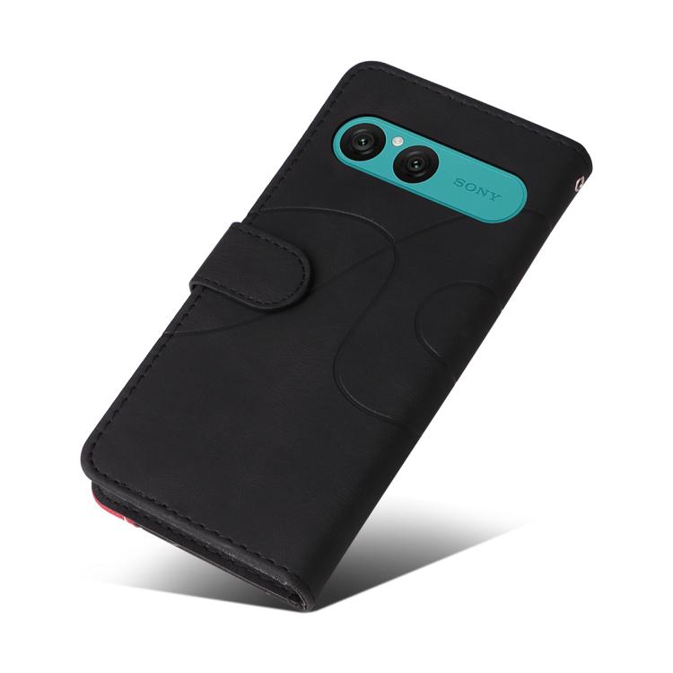 For Sony Xperia 10 VII Dual-color Splicing Flip Leather Phone Case