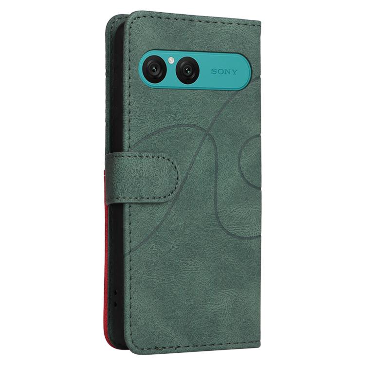 For Sony Xperia 10 VII Dual-color Splicing Flip Leather Phone Case