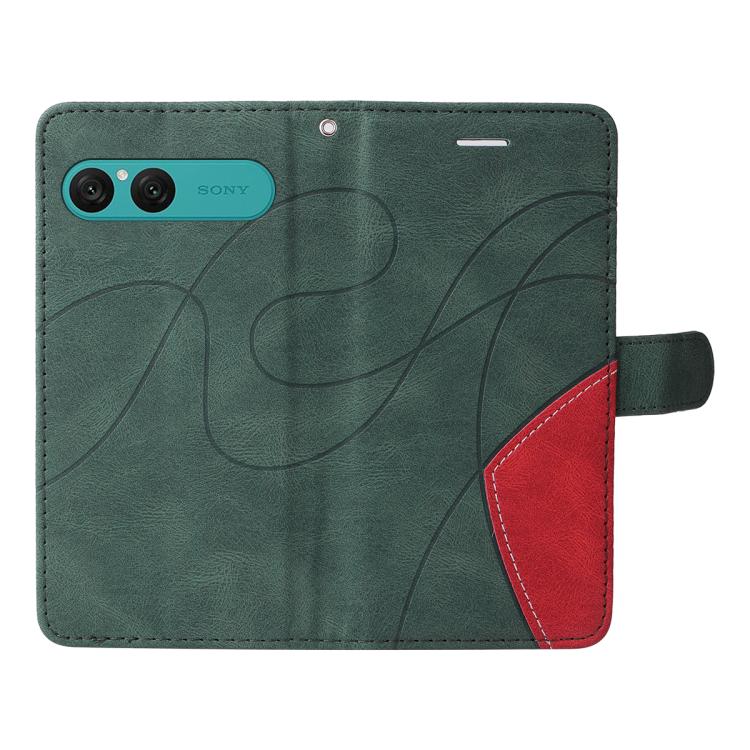 For Sony Xperia 10 VII Dual-color Splicing Flip Leather Phone Case