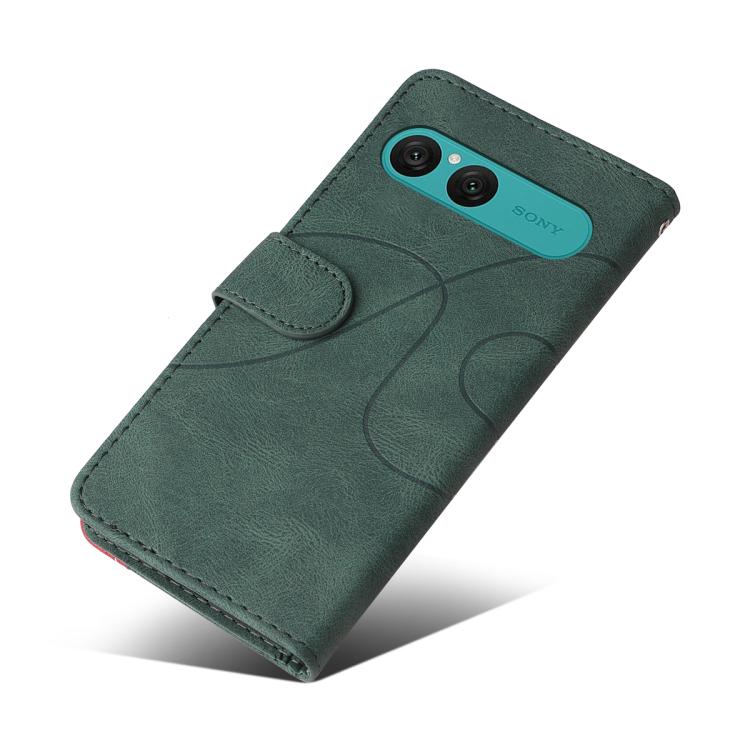For Sony Xperia 10 VII Dual-color Splicing Flip Leather Phone Case