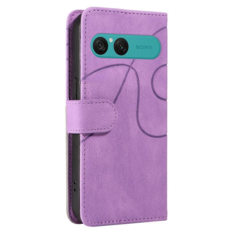 For Sony Xperia 10 VII Dual-color Splicing Flip Leather Phone Case